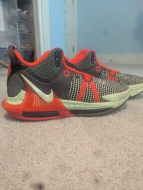 Nike Kids Sneakers - Gray with Neon Orange and Light Green